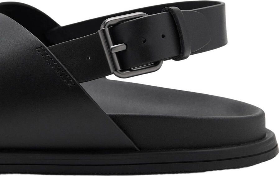 Mango Man leren sandalen zwart