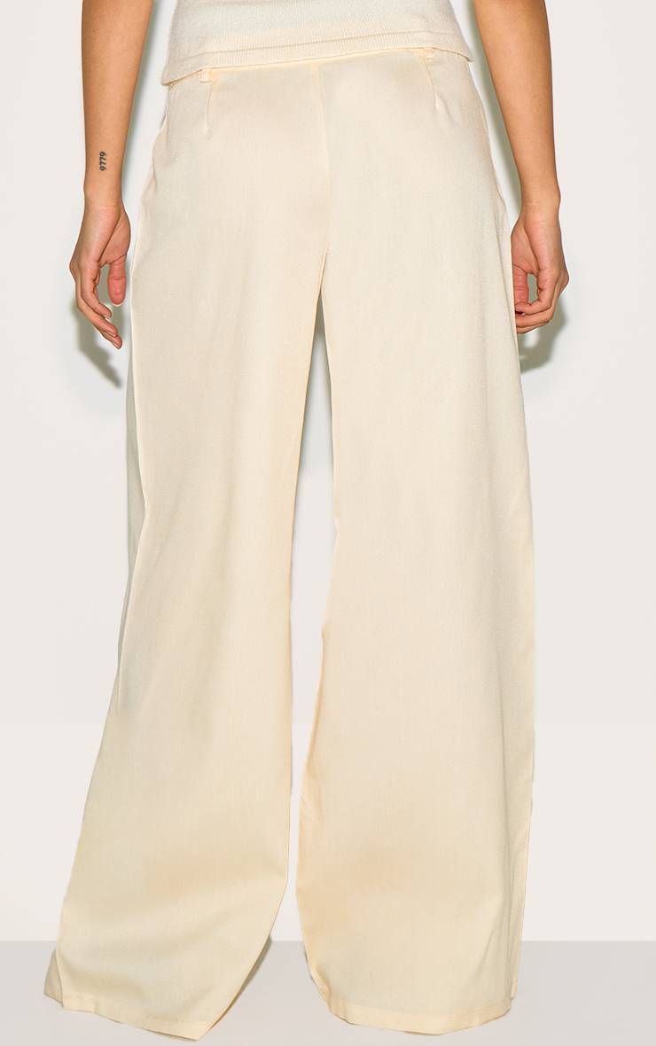 Butter Yellow Pantalon Droit À Détail Boxer Avec Rayures Contrastées Tissées