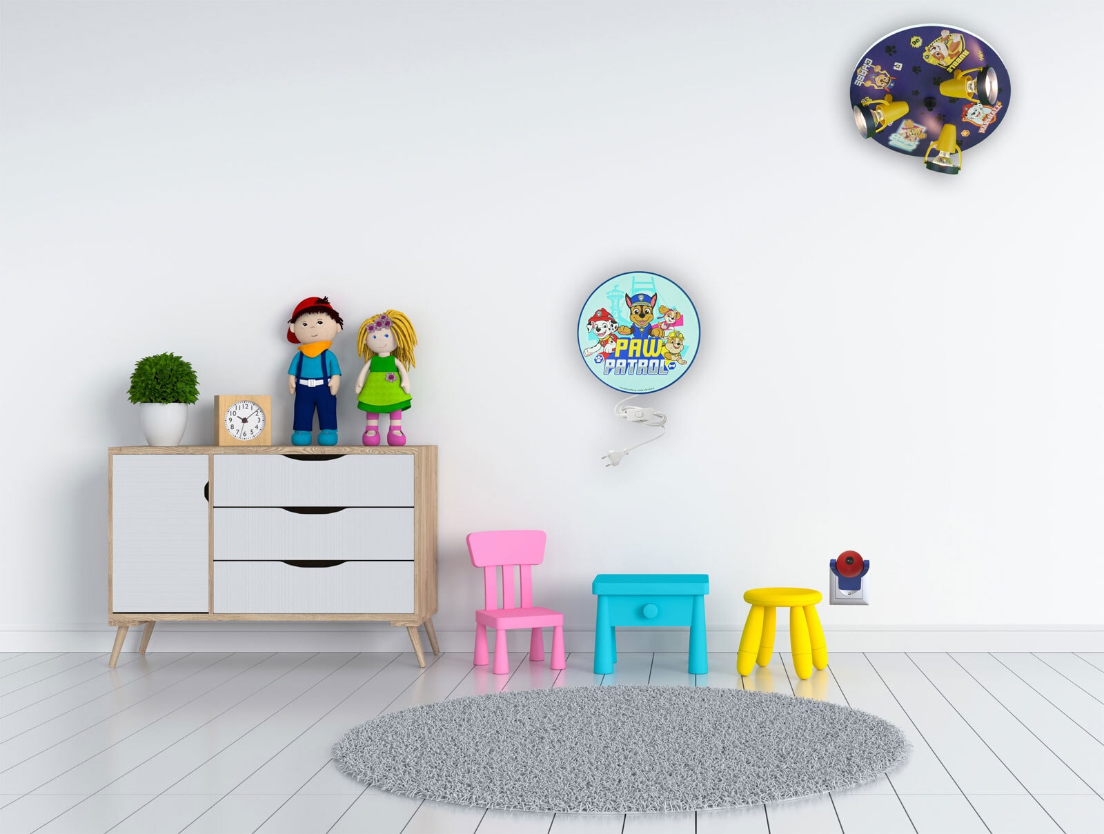 niermann Retrofit Kinderlampe Wand Paw Patrol