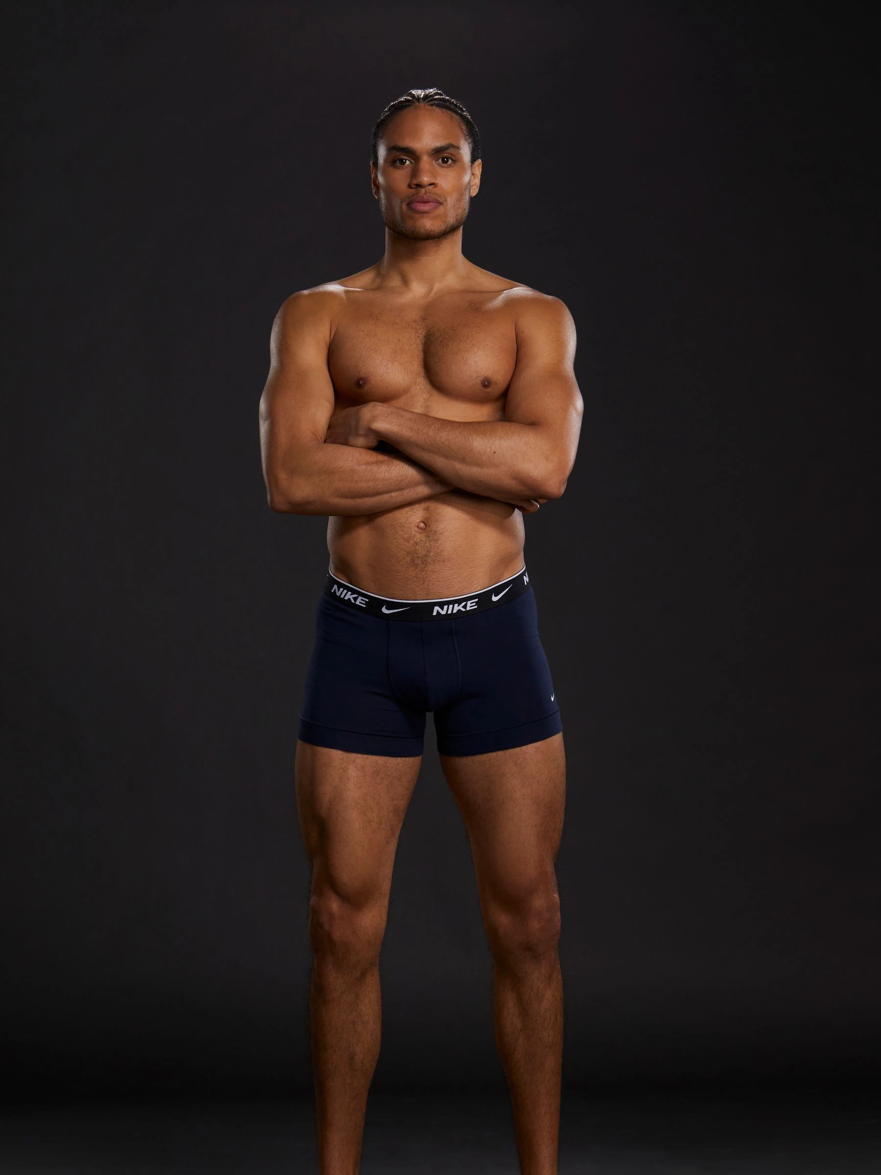 Donkerblauw - Nike Everyday katoenen stretchy boxershorts verpakking van drie