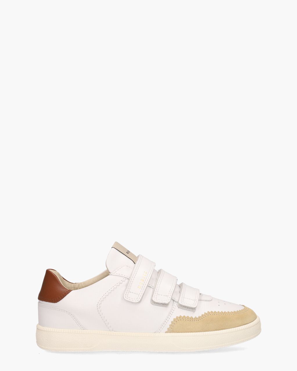 Nubikk Ray Straps Wit/Bruin Damessneakers