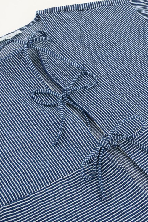 Blauw gestreepte top met strikjes