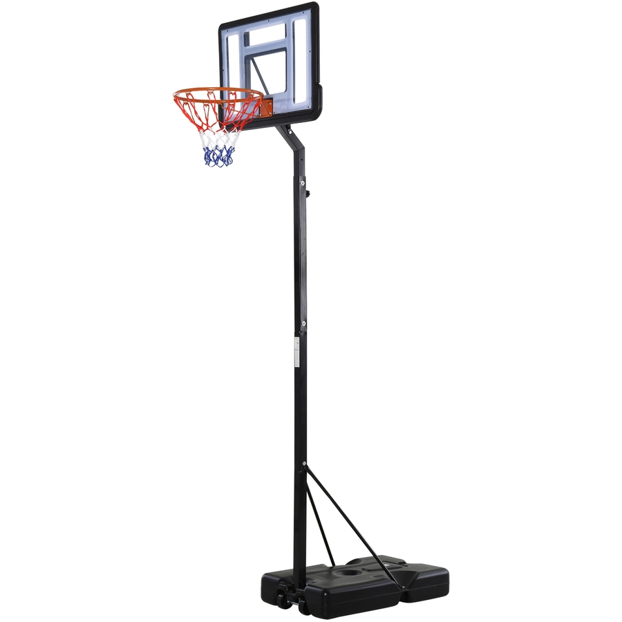 HOMCOM Basketballkorb mit 2 Rädern schwarz