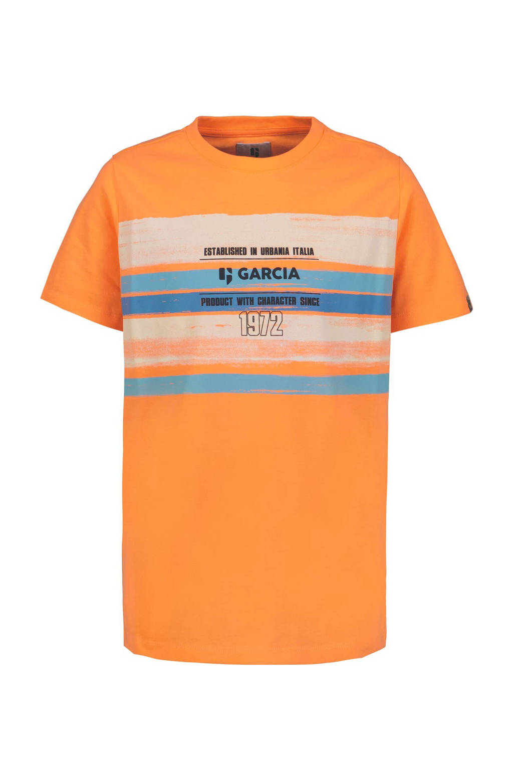 Garcia T-shirt met printopdruk oranje