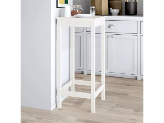 Table de bar blanc 50x50x110 cm bois massif de pin