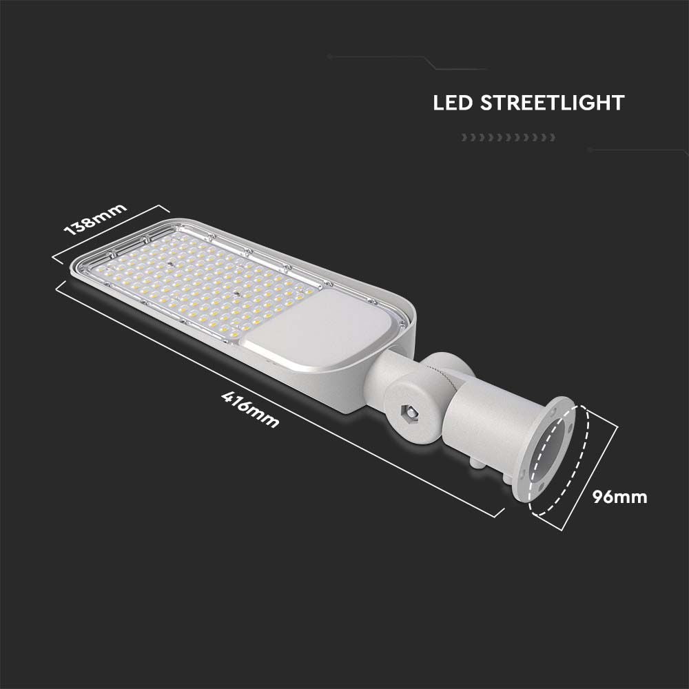 V-TAC VT-39ST - Verstelbare LED-straatverlichting - Grijs - Samsung - IP65 - 30W - 3000 lumen -