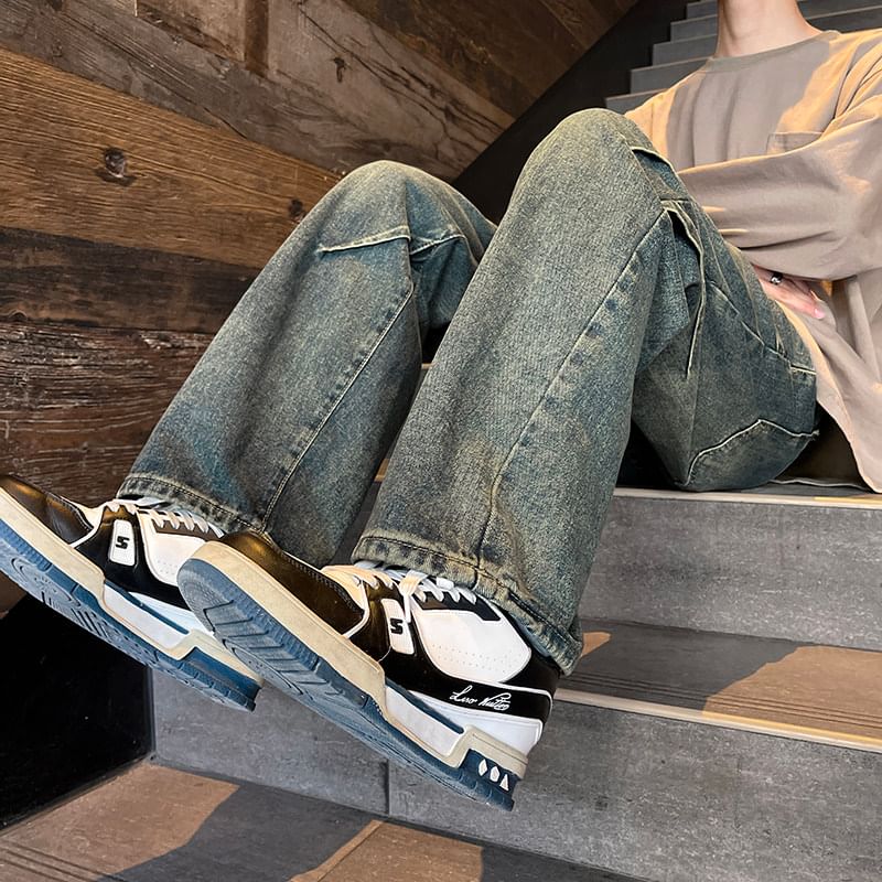 emeisa - Mid Rise Washed Loose Fit Jeans