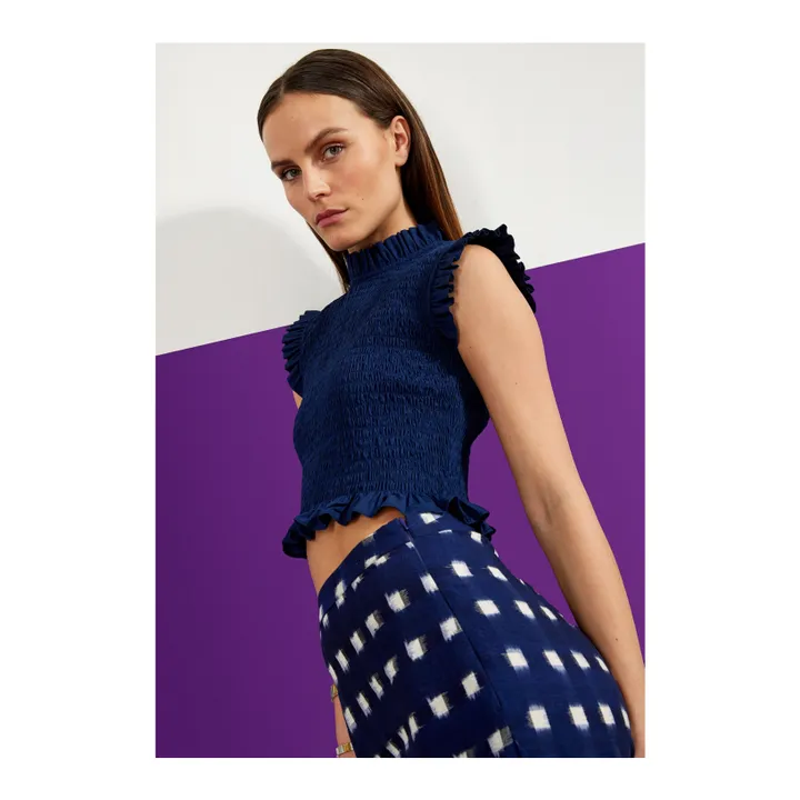 Maria de la Orden Pantalon Love Ikat | Bleu marine