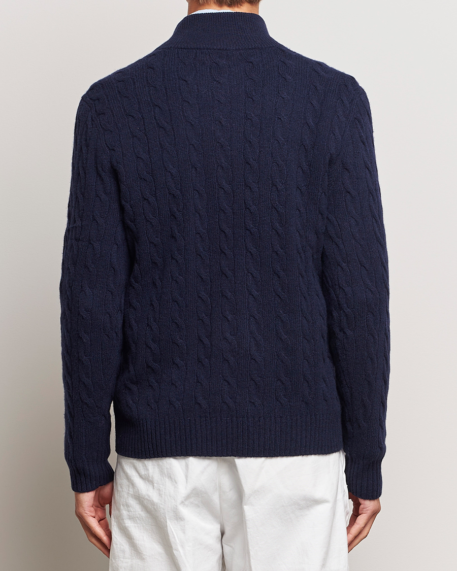 Polo Ralph Lauren Wool/Cashmere Cable Half Zip Hunter Navy