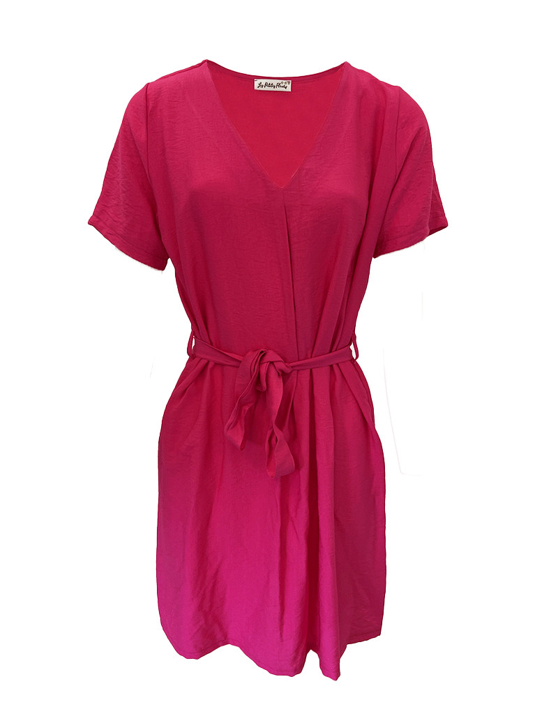 LES PETITES FLEURS ROBE CARMEN MANCHES COURTES ROSE