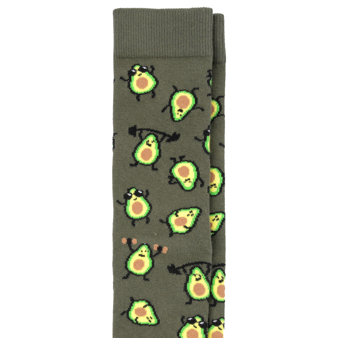 VanVaan 1 Paar Herren Socken mit Avocado-Motiven dunkelgrün