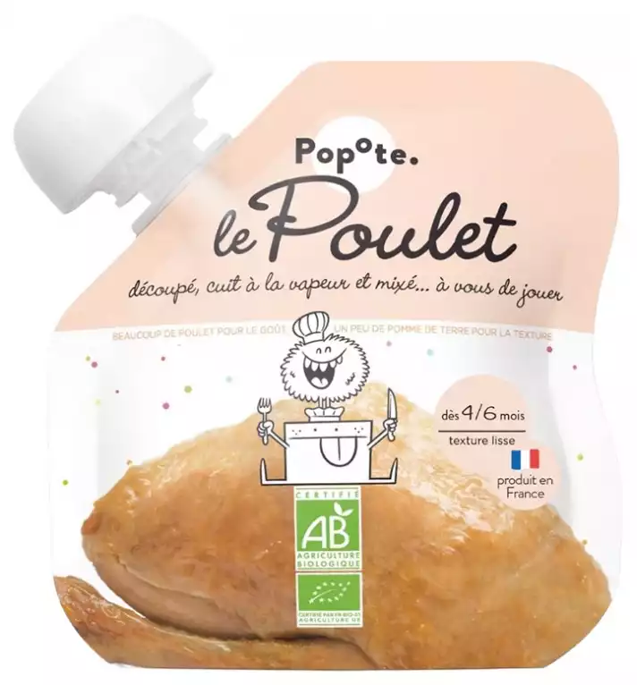 Petite gourde de purée de Poulet dès 6 mois - L'unité 60g