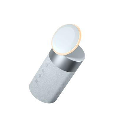 Force Play - Double chargeur sans fil (15W + 5W) Compatible MagSafe + Enceinte Bluetooth Silver
