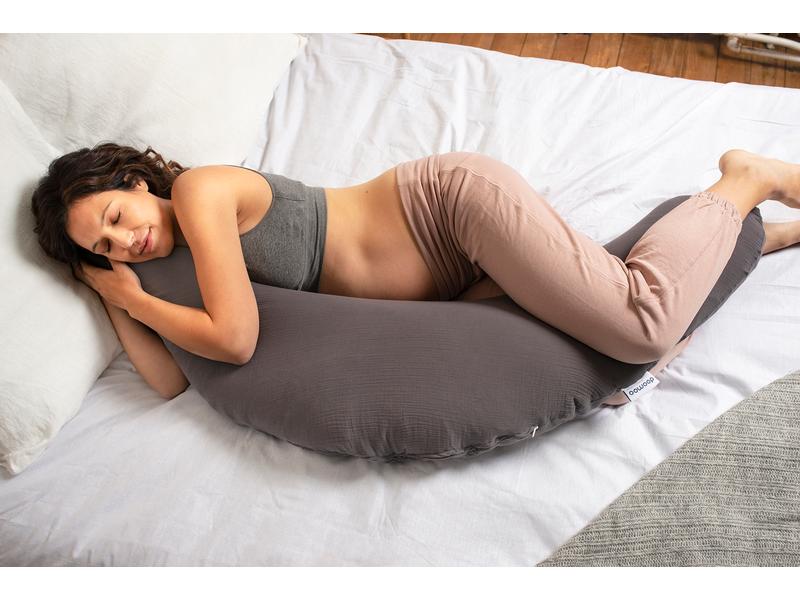 Doomoo Stillkissen Comfy Big Grau Grosses Multifunktionskissen mit abnehmbarem Bezug