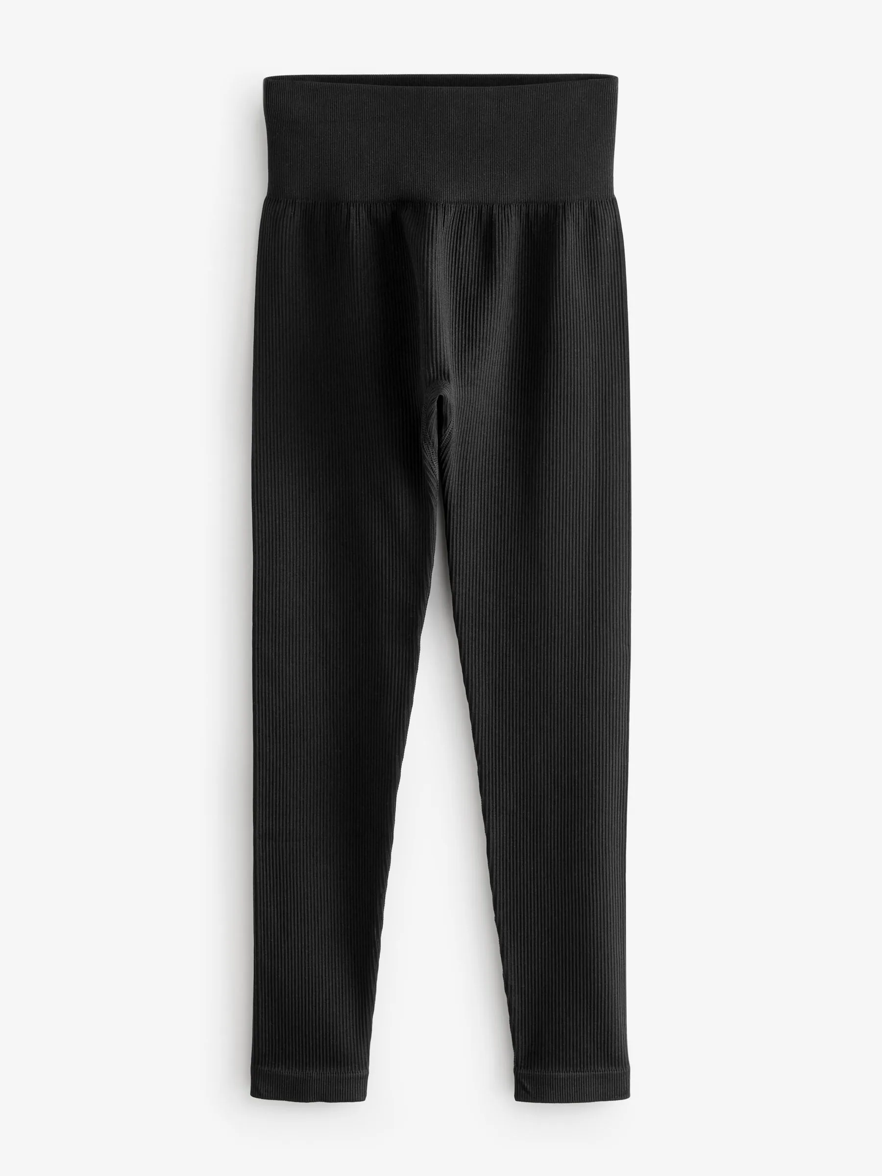 Zwart - Ribbed High Waist Leggings 2 Pack