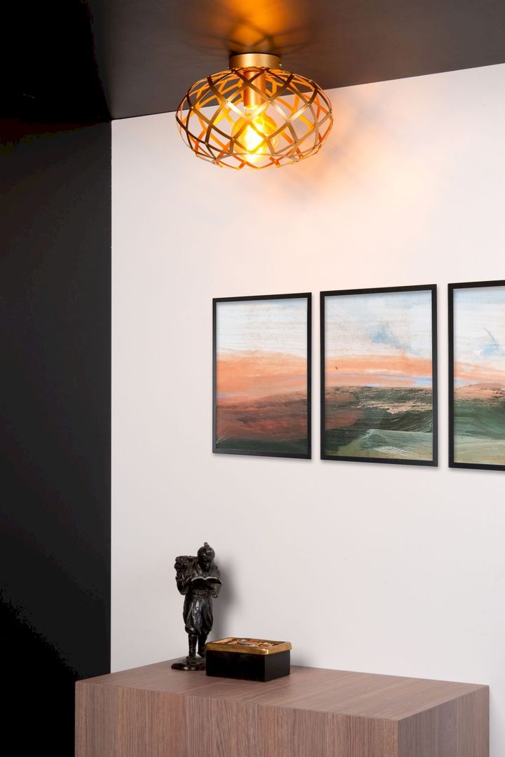 Lucide   Wolfram Goud Plafondlamp