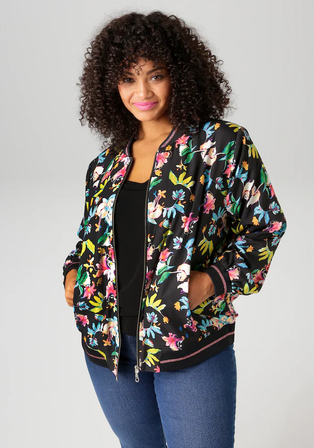 Aniston PLUS Blouson Mit Blumendruck