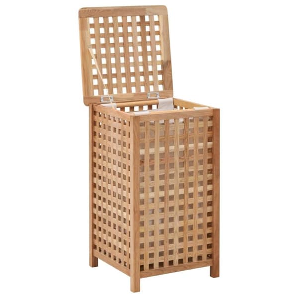 vidaXL Skittentøyskurv 39x39x65 cm heltre valnøtt