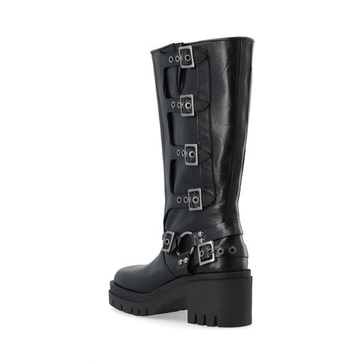 Bianco Edde Biker Buckle Støvler, Black, 41
