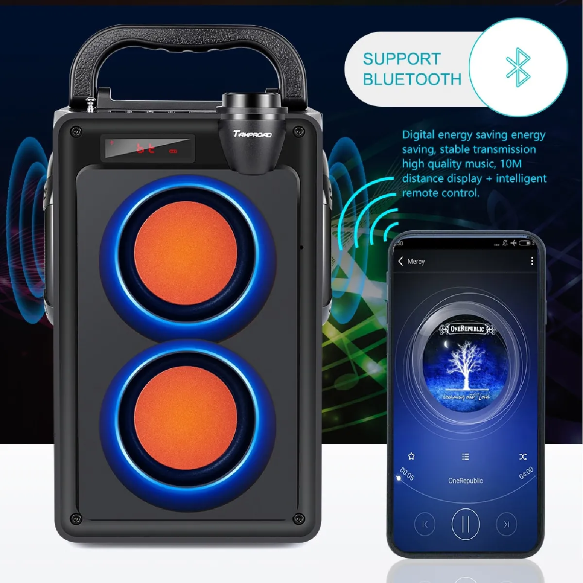 Universal Haut-Parleur Bluetooth 20W Stéréo - Noir