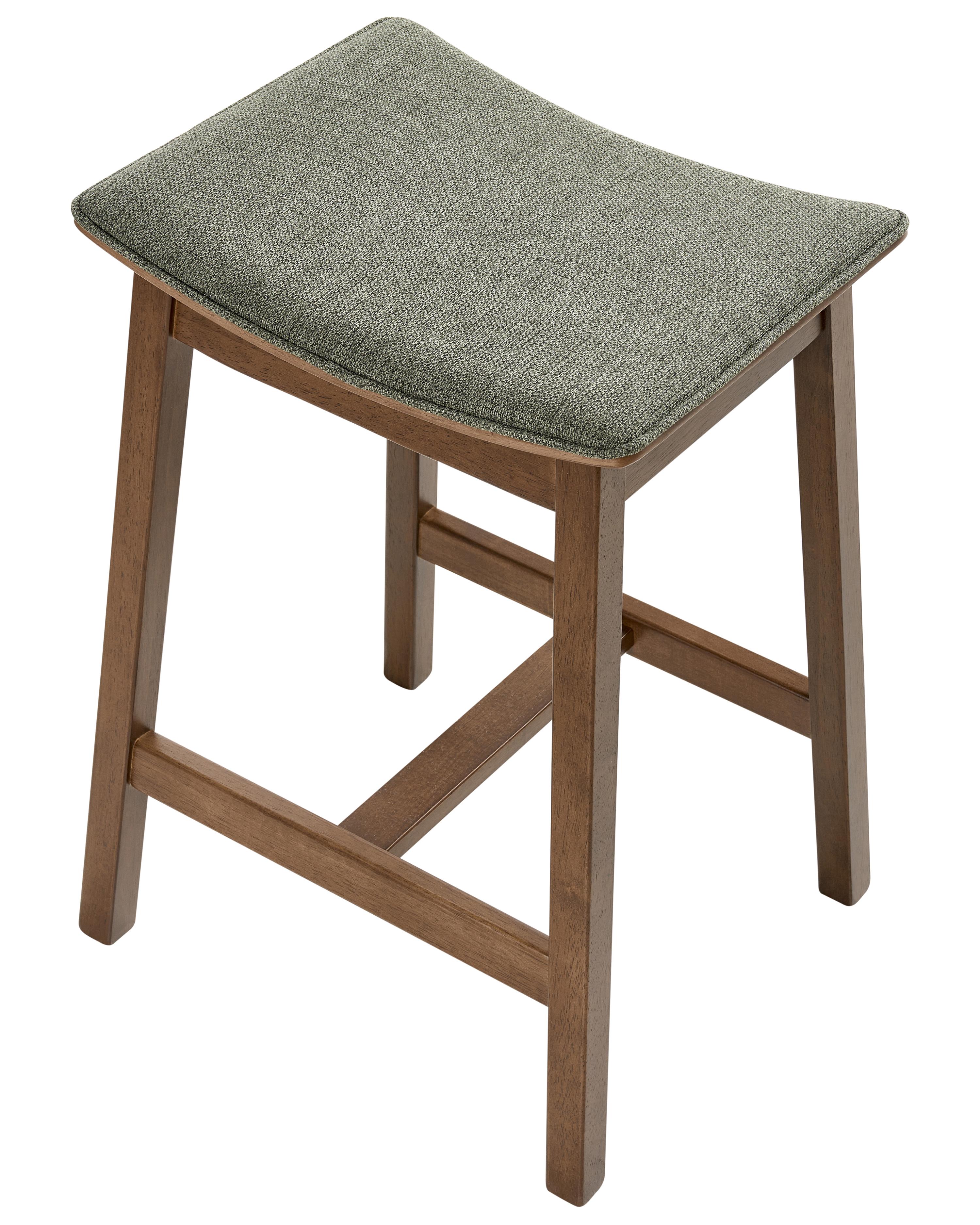 Set van 2 barkrukken DIXON Hout Donkerbruin/groen
