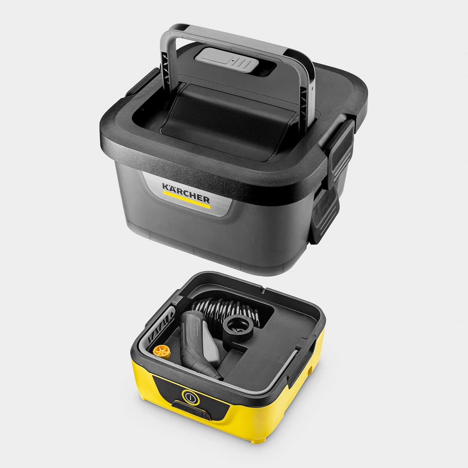 Kärcher Mobile Outdoor Cleaner OC 4, Fördermenge: 2 l/min, Gewicht: 3,1 kg, Wassertank: 8 l, Lithium-Ionen-Akku, Spiralschlauch, Gerätefilter, Abnehmbarer Wassertank, schonender Niederdruck