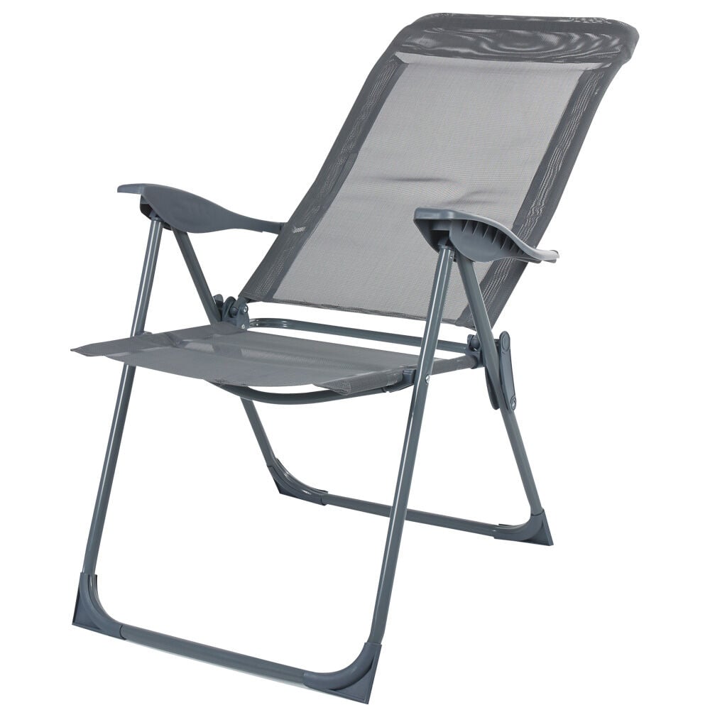 Fauteuil de camping 5 positions gris