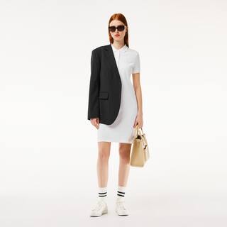 Robe polo en piqué de coton stretch Robes & Jupes - Blanc - Lacoste - Femme