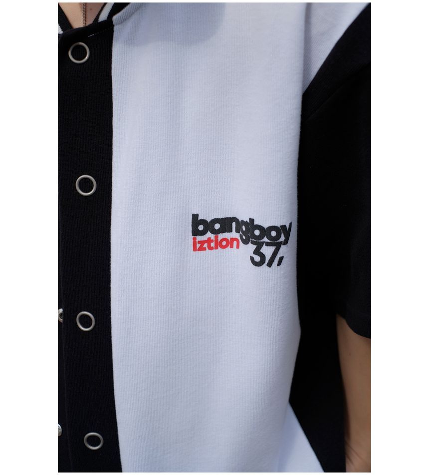 Real Boy - Honkbalshirt met elleboogmouwen en tweekleurige knoopjes