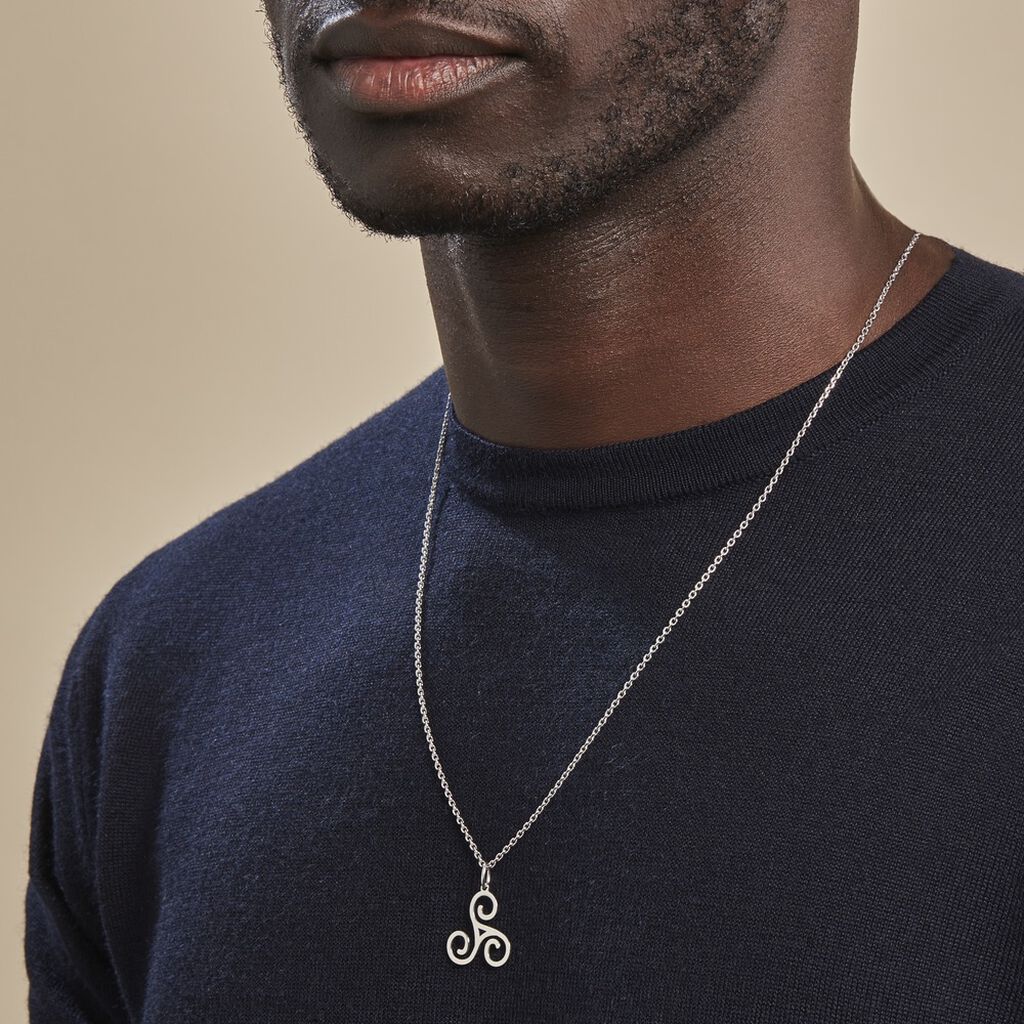 Pendentif Helge Argent Blanc