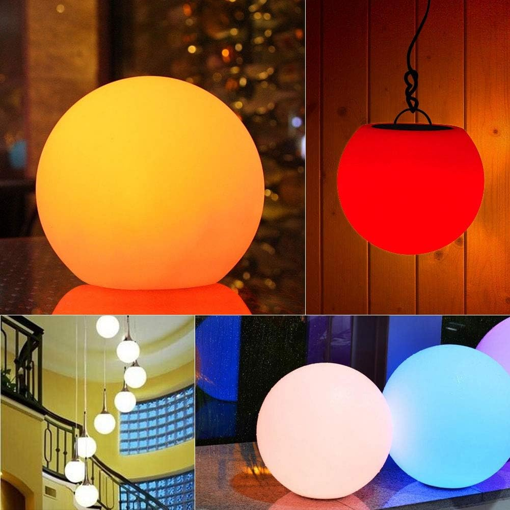 (Ø12cm) LED Kugel Lampe Home Deko Beleuchtung USB Nachtlicht Akku Stimmungsleuchte inkl. 16 Farbmodi   Fernbedienung - Bunt
