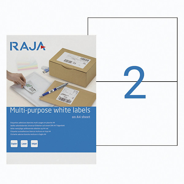 Etiquettes multi-usages RAJA 21 x 14.8 cm, la boite de 200 étiquettes