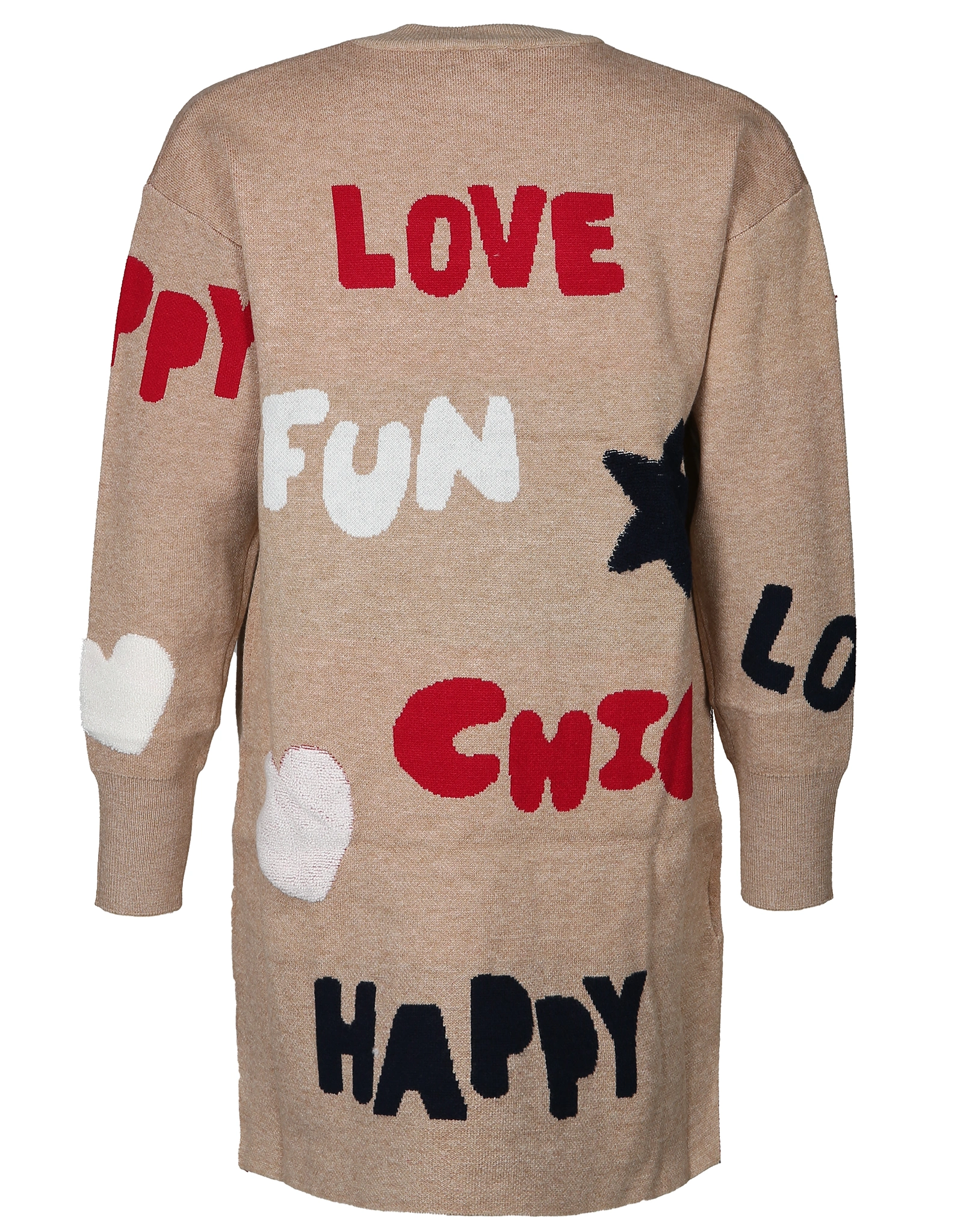 Langarm-Kleid LOVE & FUN in beige