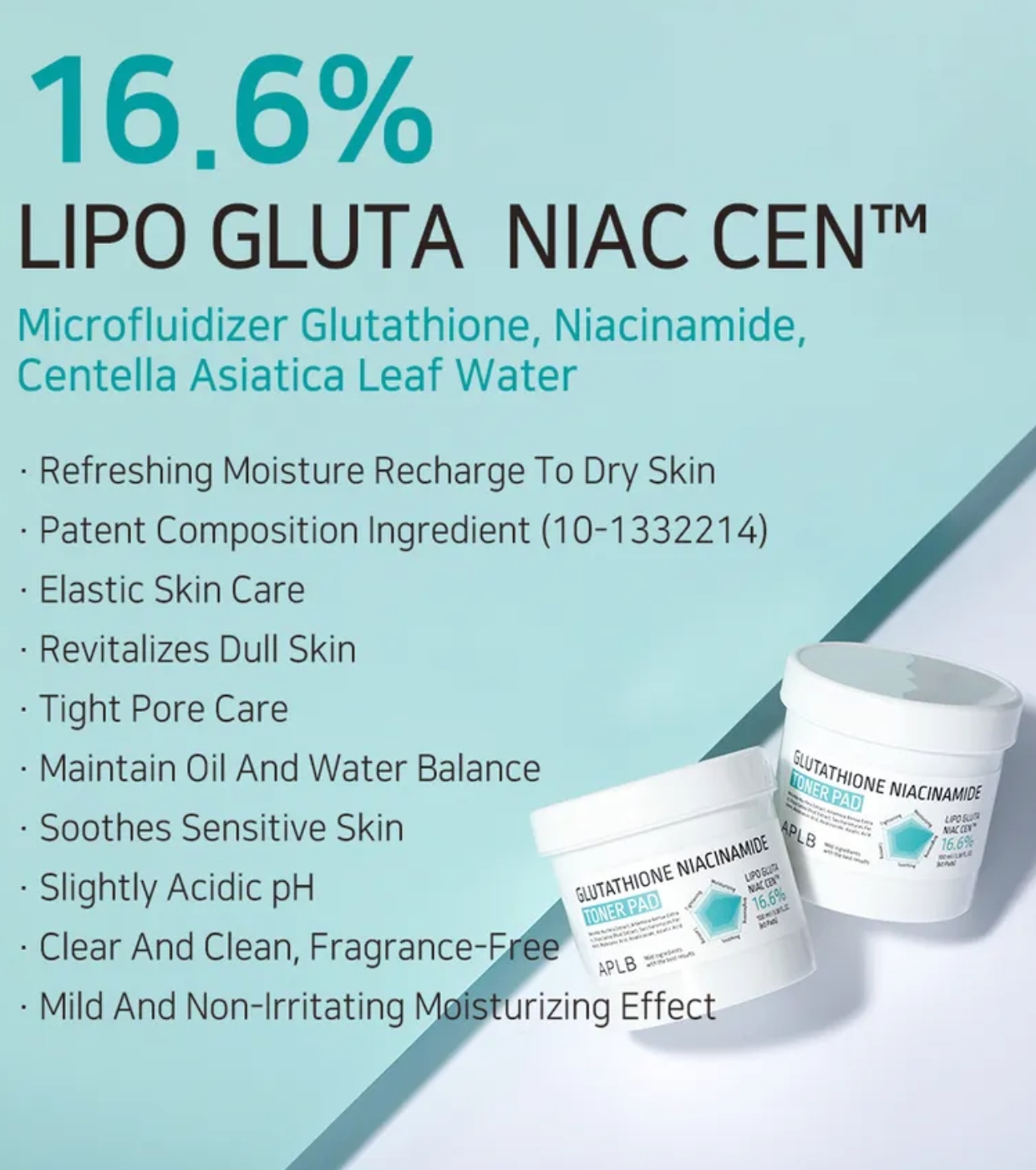 APLB - Discos Tônicos Faciais Hidratantes Glutathione Niacinamide - 60pads