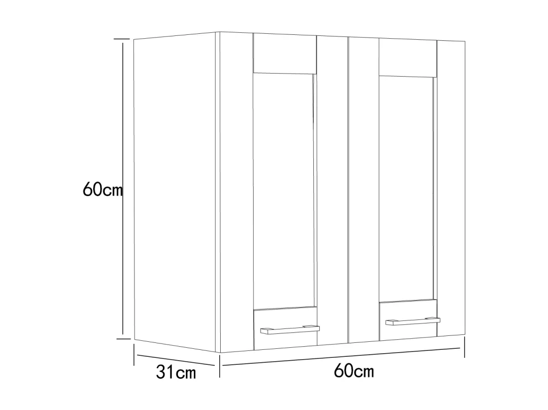 Armoire de cuisine l. 60cm Armoire suspendue Colura