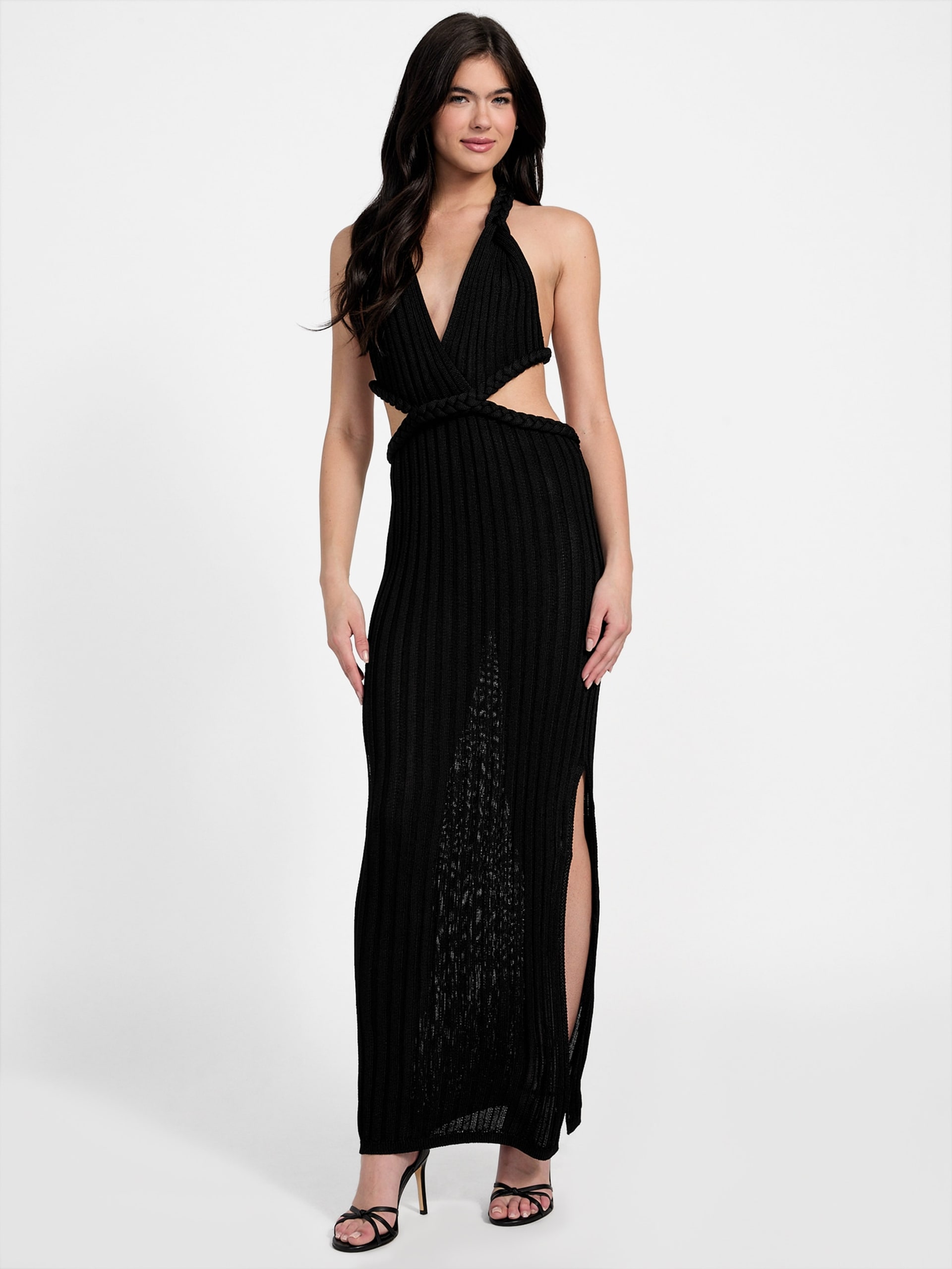 Vestido longo canelado Vanya