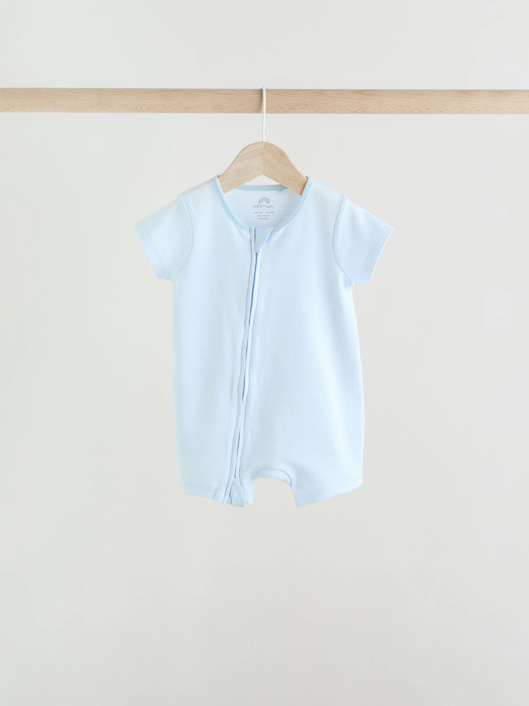 Blauw - Set van 3 babyrompertjes met rits (0 mnd-3 jr)