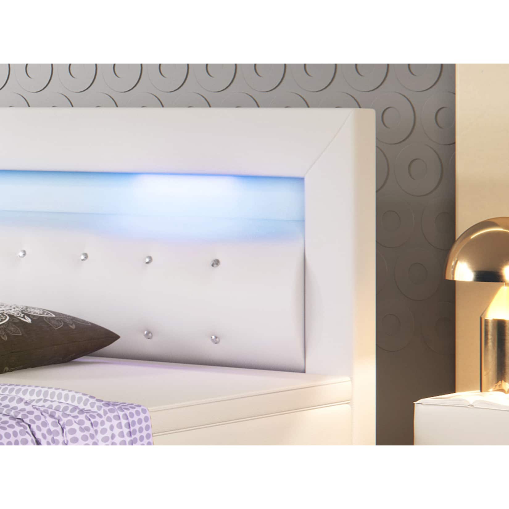 Inter Handels Boxspringbett Monaco 180x200 cm weiß