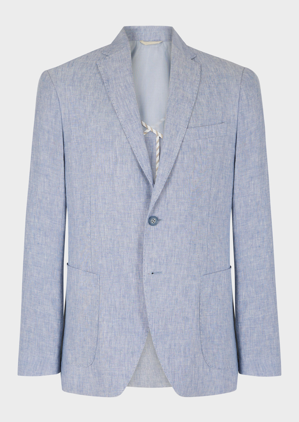 Veste coordonnable Regular en lin uni bleu ciel