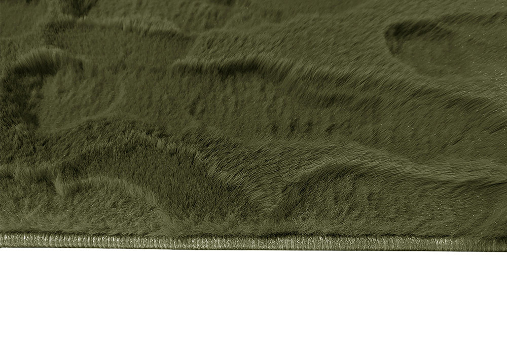 Hochflor Teppich DUNE 230x160cm dunkelgrün Indoor Hoch-Tief-Effekt Faux-Fur