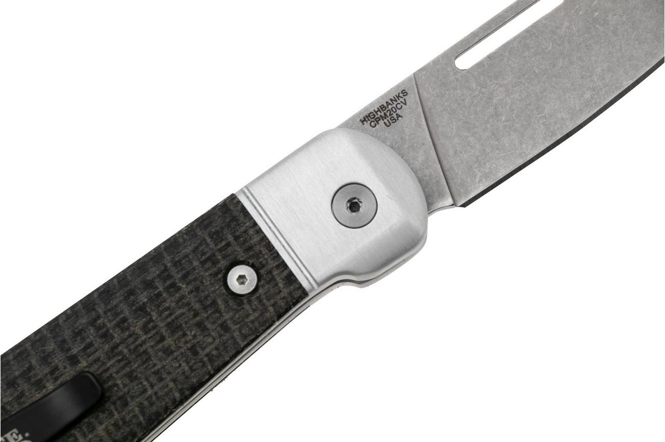 Case Highbanks 42230 Stonewashed CPM 20CV Black Burlap Micarta, zakmes