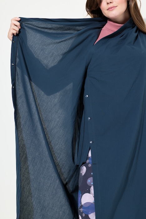 Longbluse, Wickeloptik, Kelchkragen, Langarm