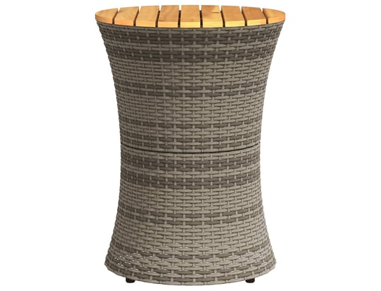 VIDAXL - Table d'appoint de jardin forme tambour gris rotin bois mass...