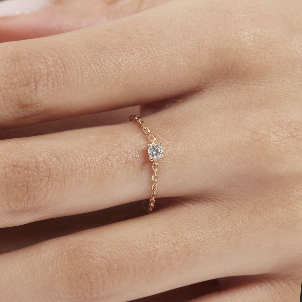 Bague Mahia Plaqué Or Jaune Oxyde De Zirconium