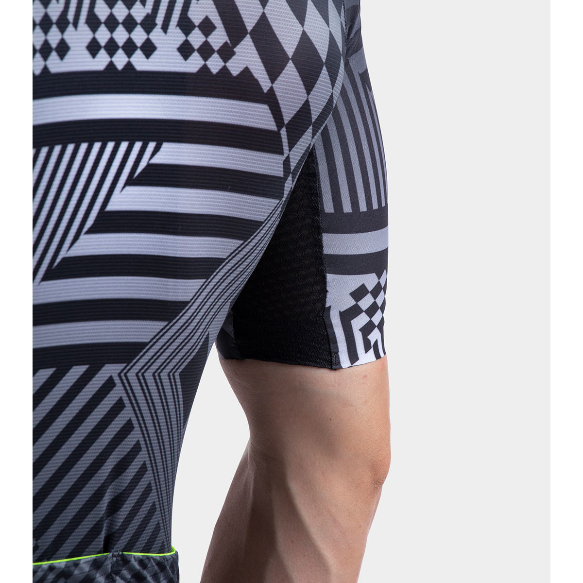 Ale PR-S Checker Fietsshirt Korte Mouwen Grijs Heren