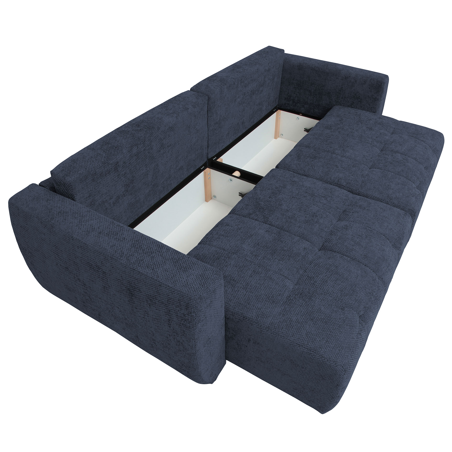 Big Sofa - deepblue - mit Staukasten und Liegefunktion - 245 cm