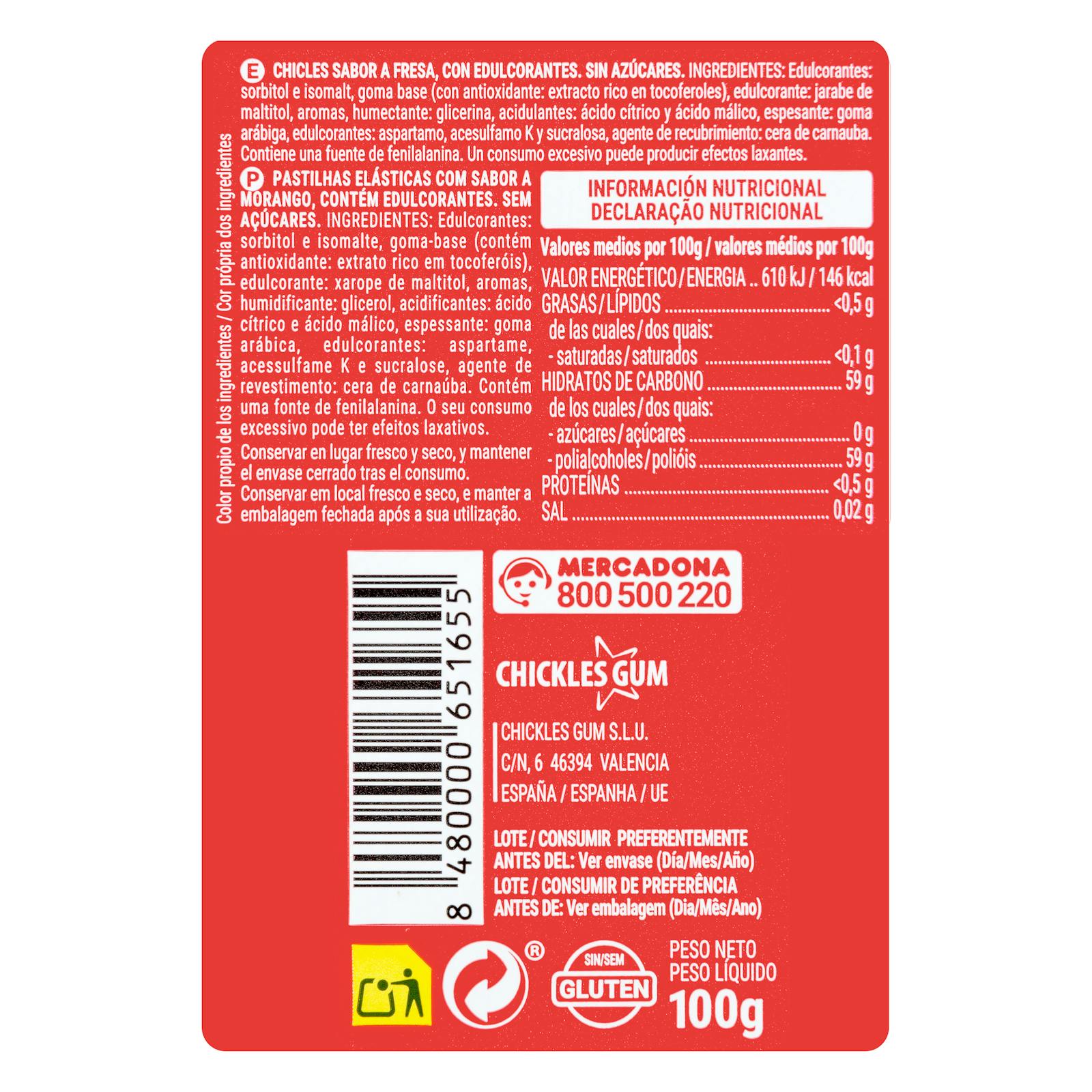 Gomme dragée fraise Hacendado