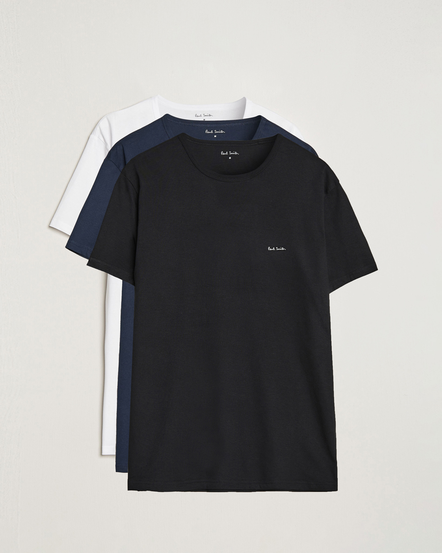 Paul Smith 3-Pack Crew Neck T-Shirt Black/Navy/White