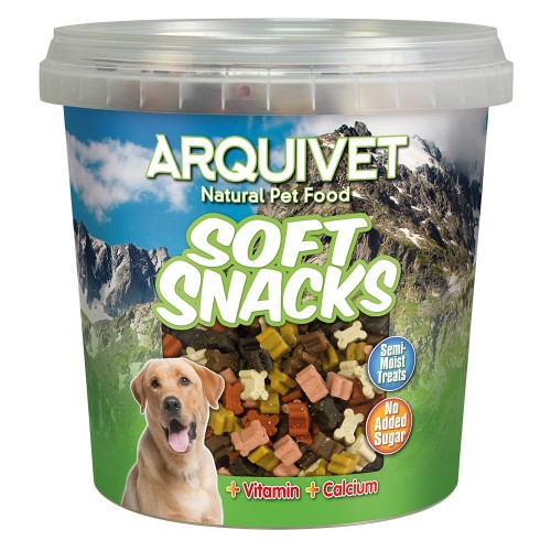 Mix de snacks macios Minihuesitos com sabor de carne e frango Arquivet
