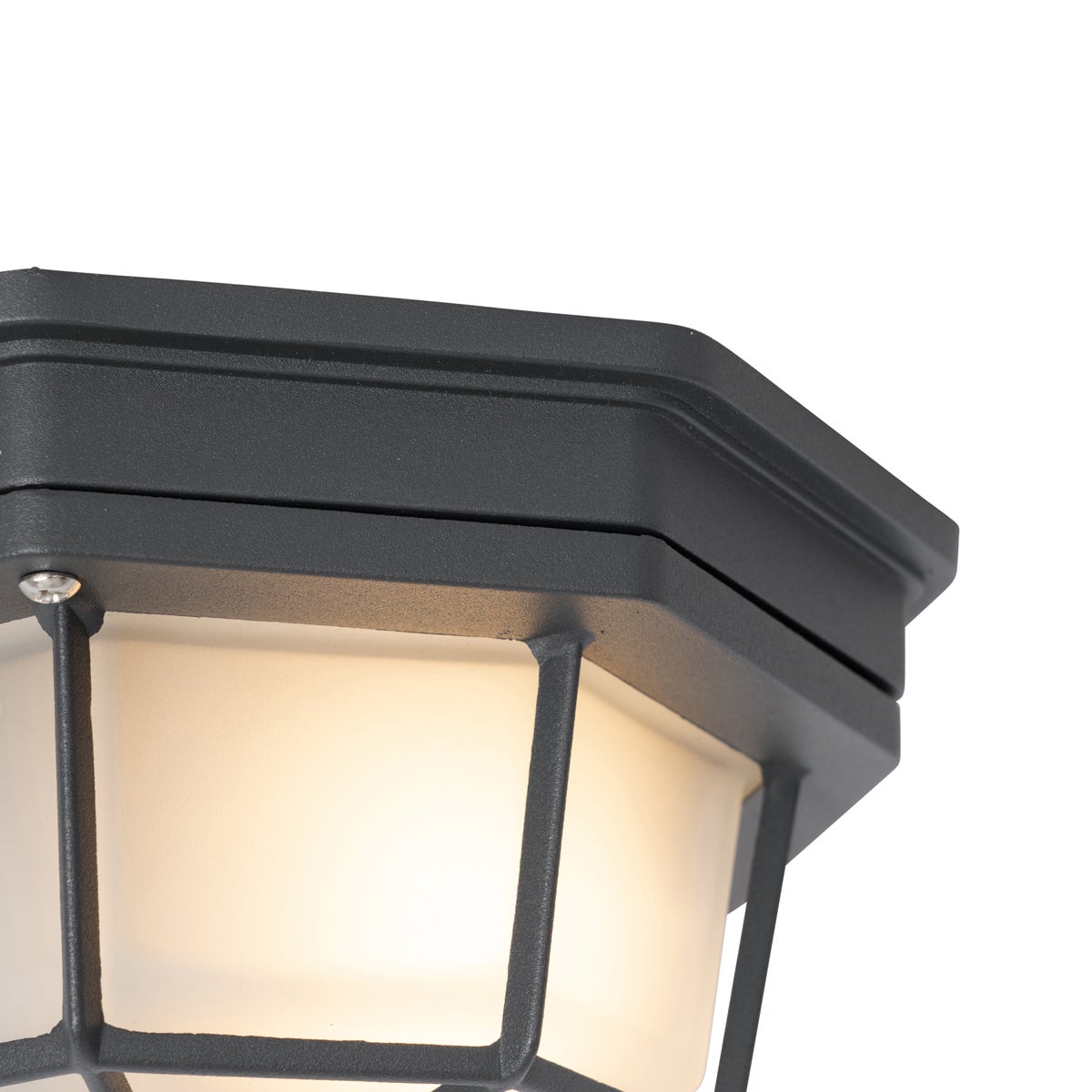 Landelijke plafondlamp, donkergrijs, IP44 - Bri S